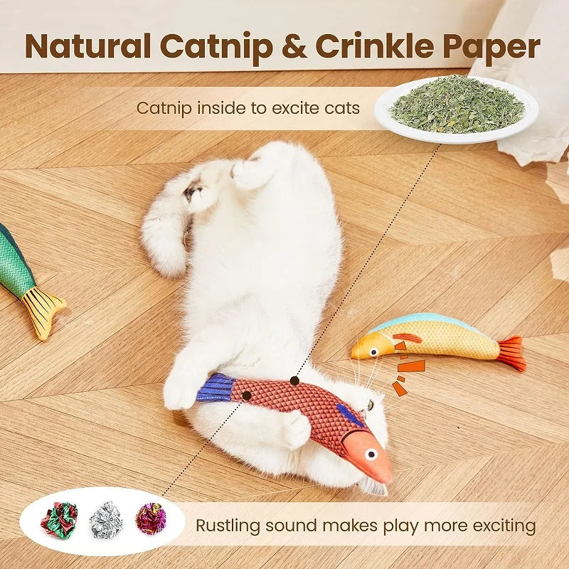 3D Catnip Fish Cat Toy – Plush Interactive Kitten Chew Toy Cat Plush Toy Axl