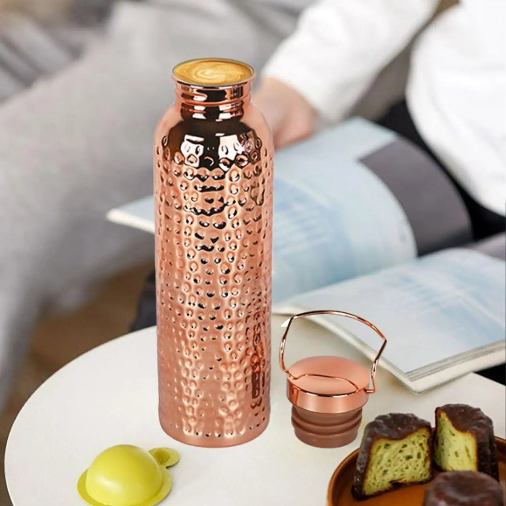 800ml Copper-Plated Stainless Steel Water Bottle | Hammer Pattern Stainless Steel Water Bottle Axl
