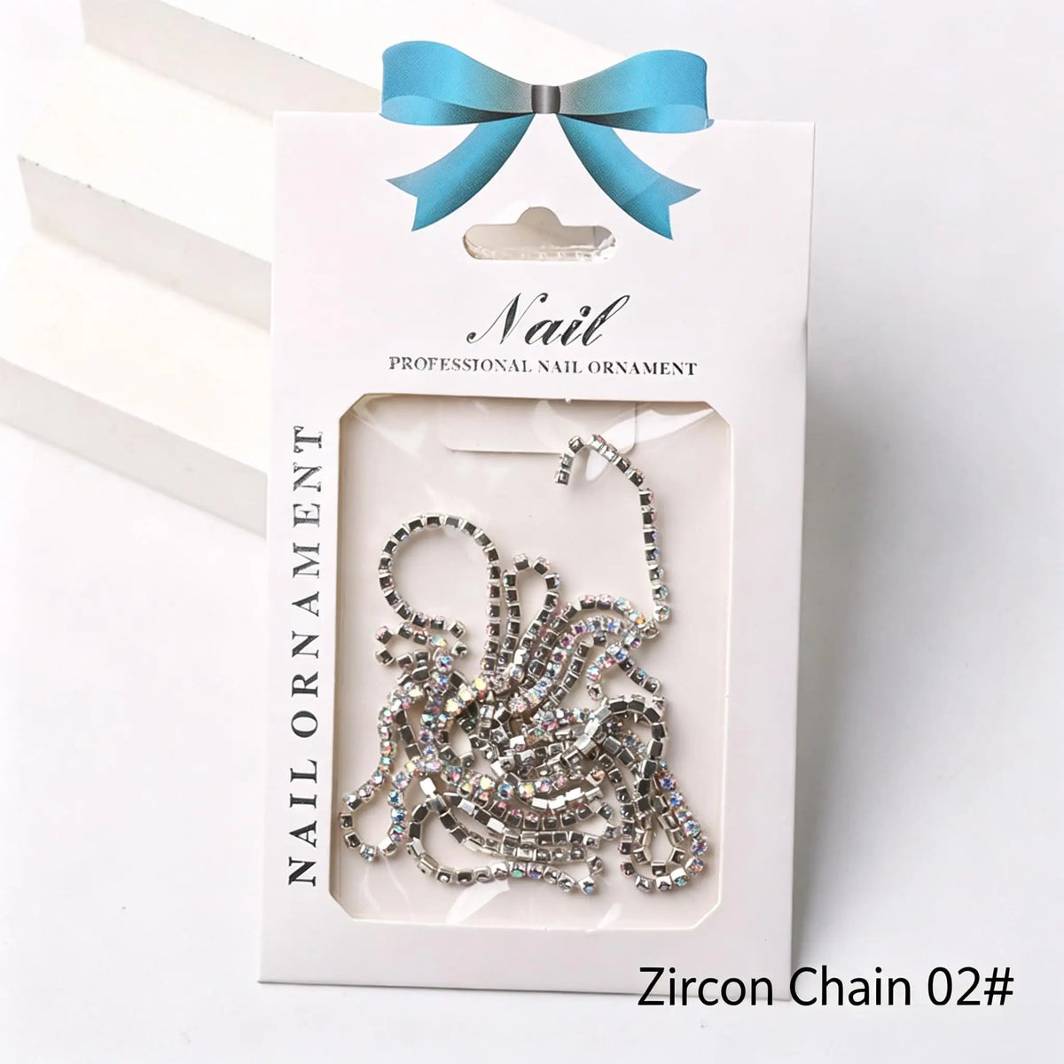 Crystal Rhinestone Cup Chain for Nail Art – Cuttable DIY Manicure Nail Art Chain Axl 02 1mm