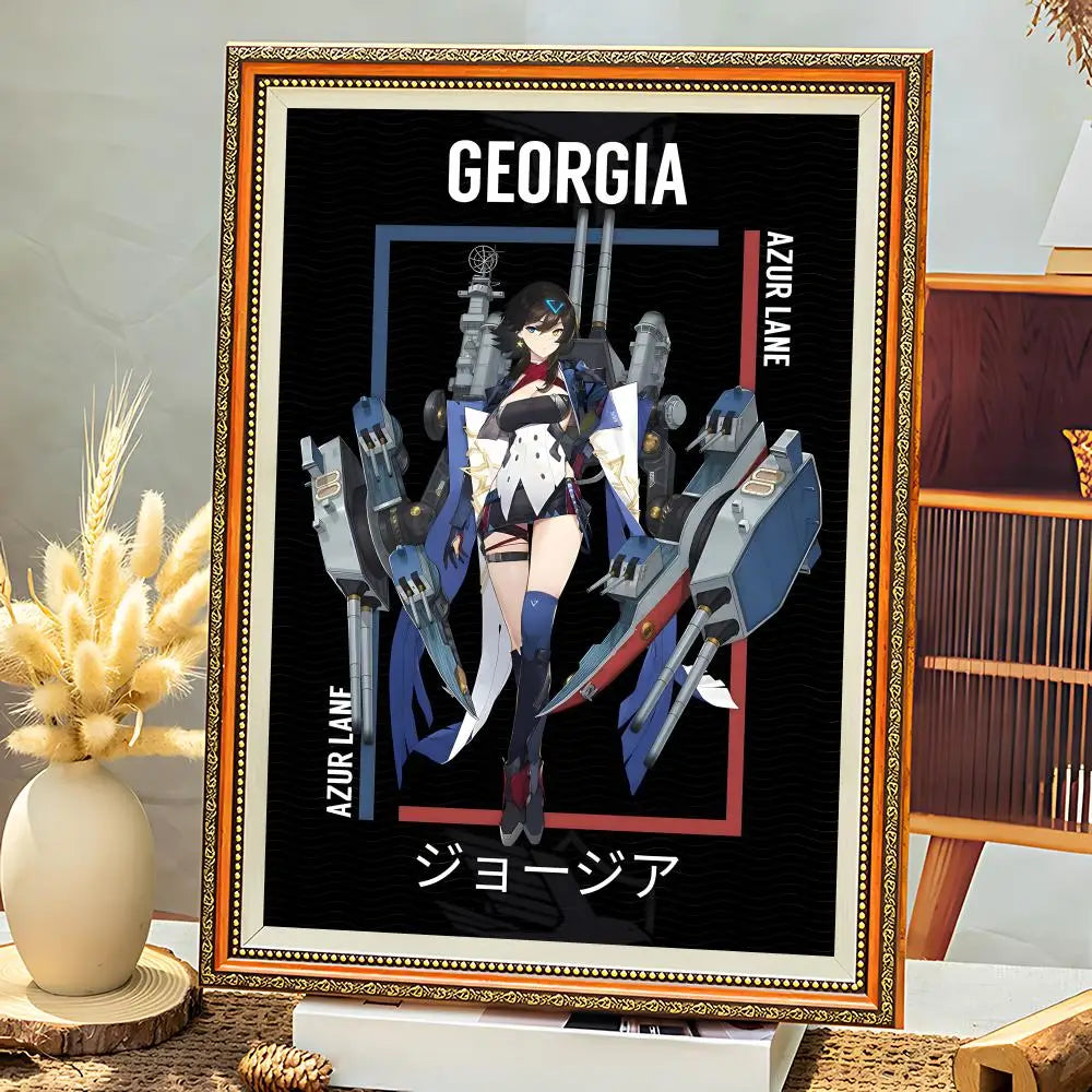 Azur Lane Anime Poster – HD Self-Adhesive Waterproof Wall Art Anime Wall Poster Axl White3 50X70cmNoframe