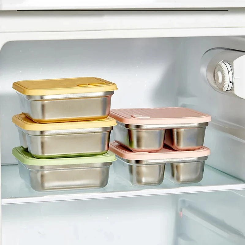 WORTHBUY 304 Stainless Steel Stackable Leak-Proof Lunch Box Stainless Steel Lunch Box Axl