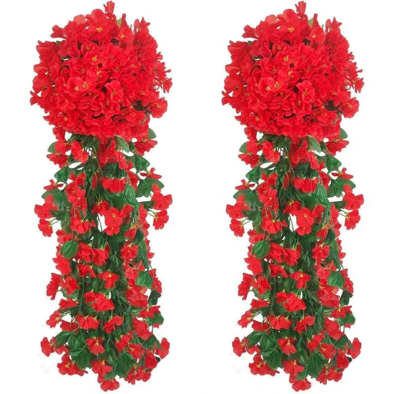 Artificial Silk Rose Vine – Wedding Arch & Wall Décor Artificial Flower Vine Axl Red 1 pc