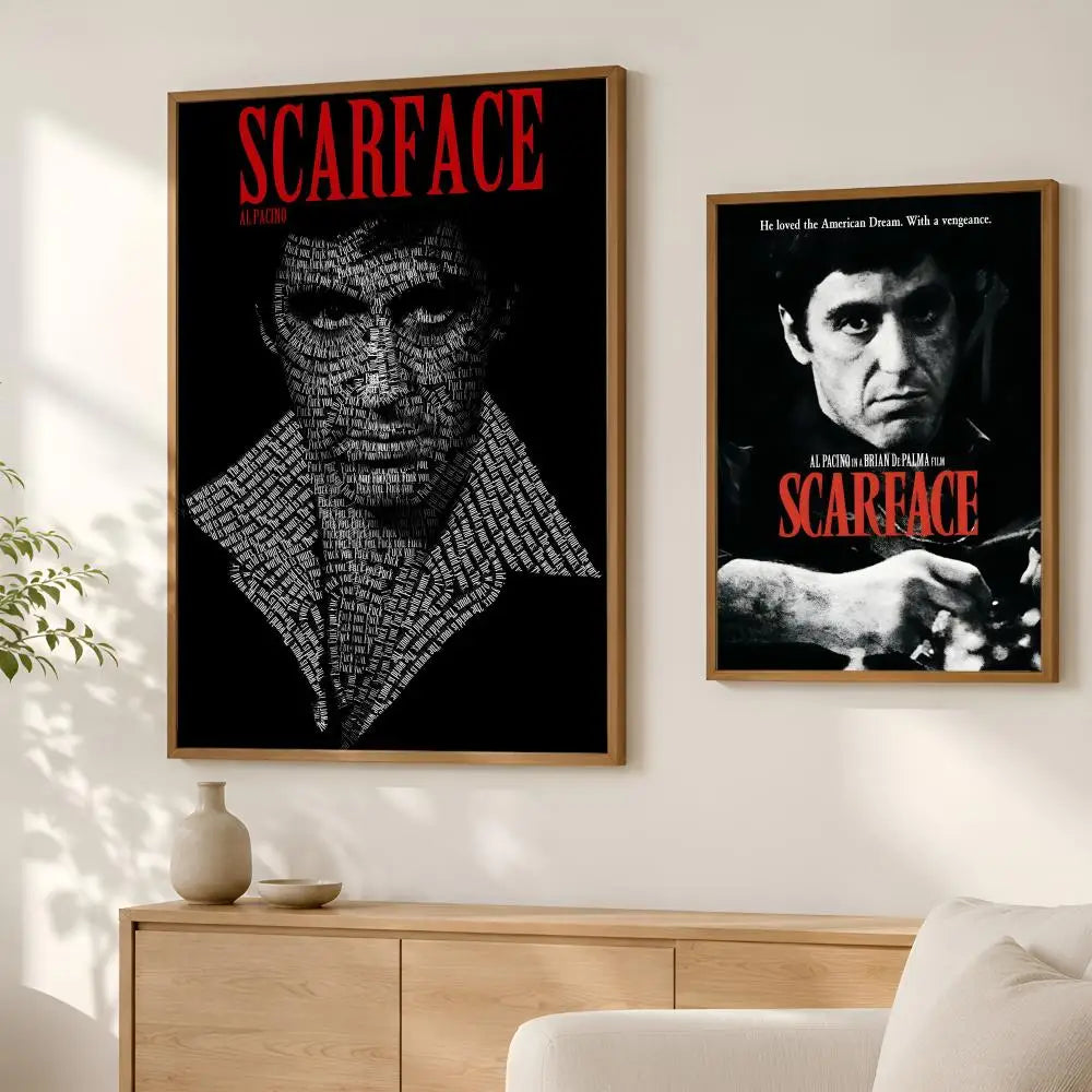 Scarface Movie Poster Self-Stick HD PVC Waterproof Wall Art Wall Art Poster Axl