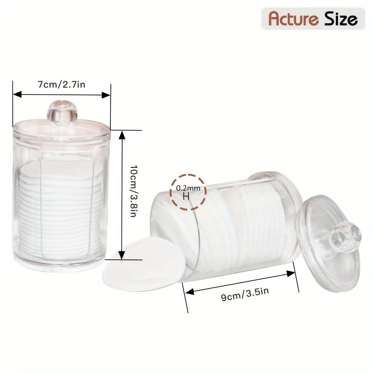 Acrylic Qtip Dispenser & Cosmetic Pads Storage Organizer Bathroom Storage Organizer Axl