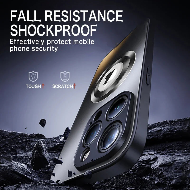 Matte MagSafe iPhone Case – Shockproof Camera Protection Cover Magnetic Phone Case Axl