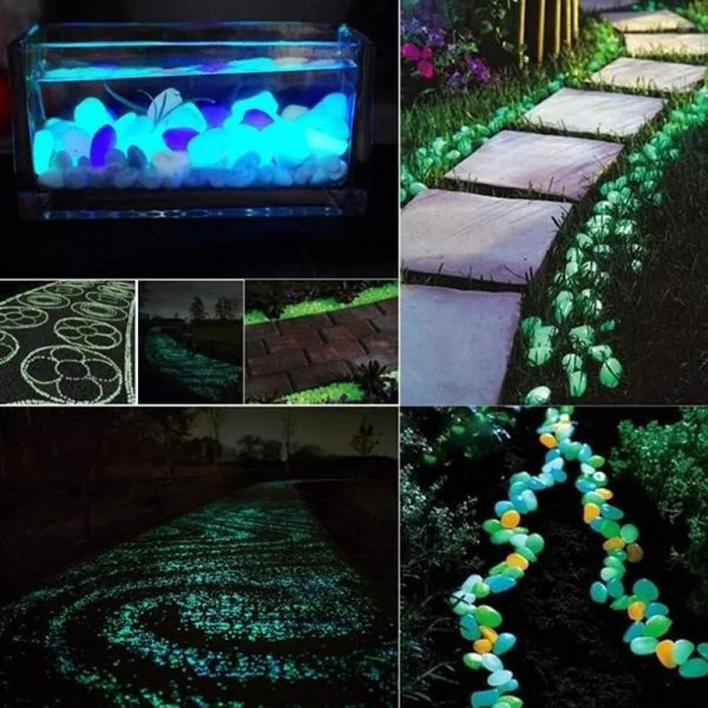 100 Glow in the Dark Pebbles – Luminous Garden & Aquarium Stones Decorative Garden Pebbles Axl