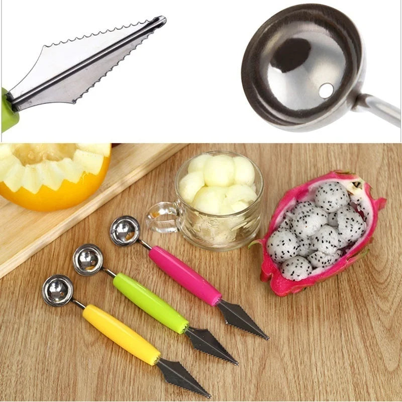 Dual Head Melon Baller & Fruit Carving Scoop Kitchen Tool Melon Baller Scoop Axl