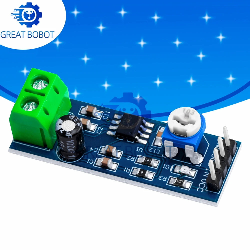 LM386 Audio Amplifier Module – 200x Gain, 5V–12V, 10K Resistor Audio Amplifier Module Axl Default Title