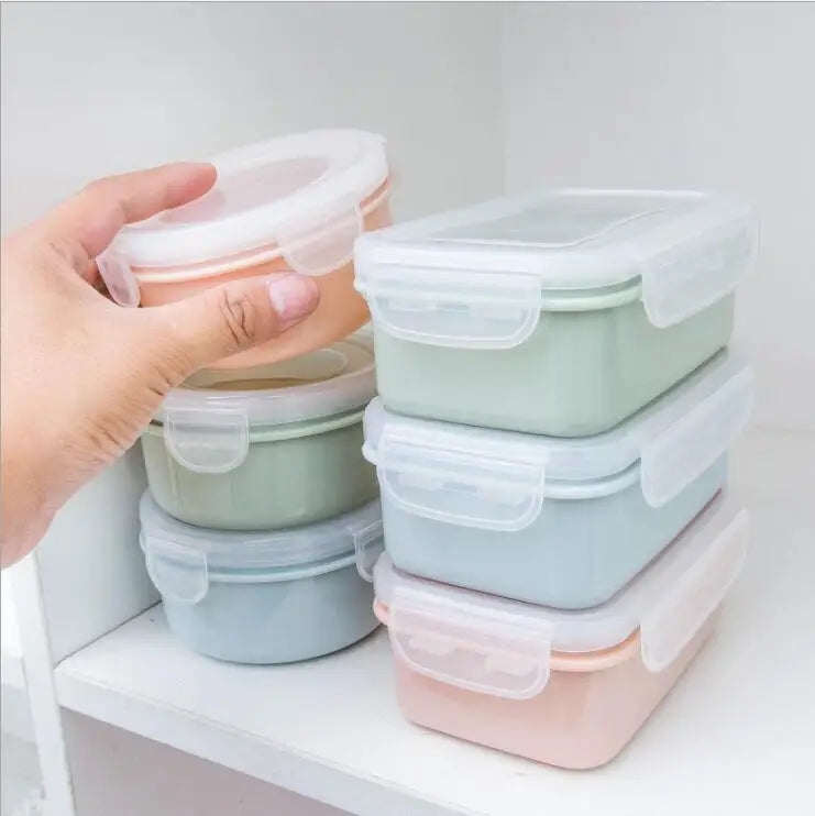 Mini Sealed Food Storage Containers – Round & Square Plastic Food Storage Container Axl