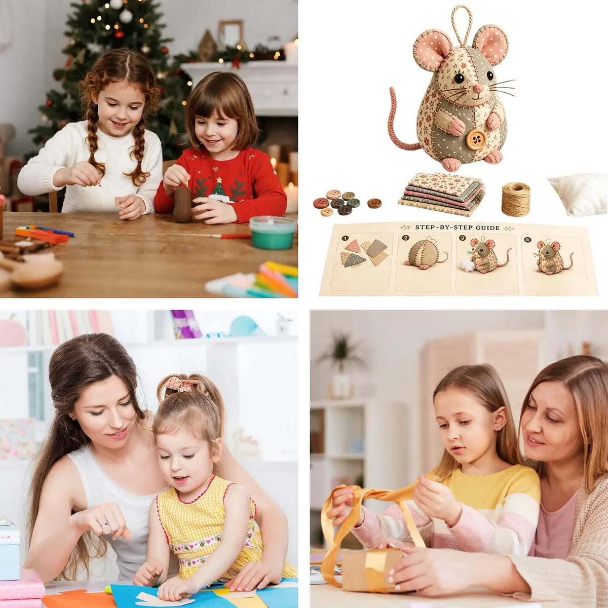Mouse Ornament DIY Sewing Craft Kit – Beginner Friendly DIY Sewing Craft Kit Axl