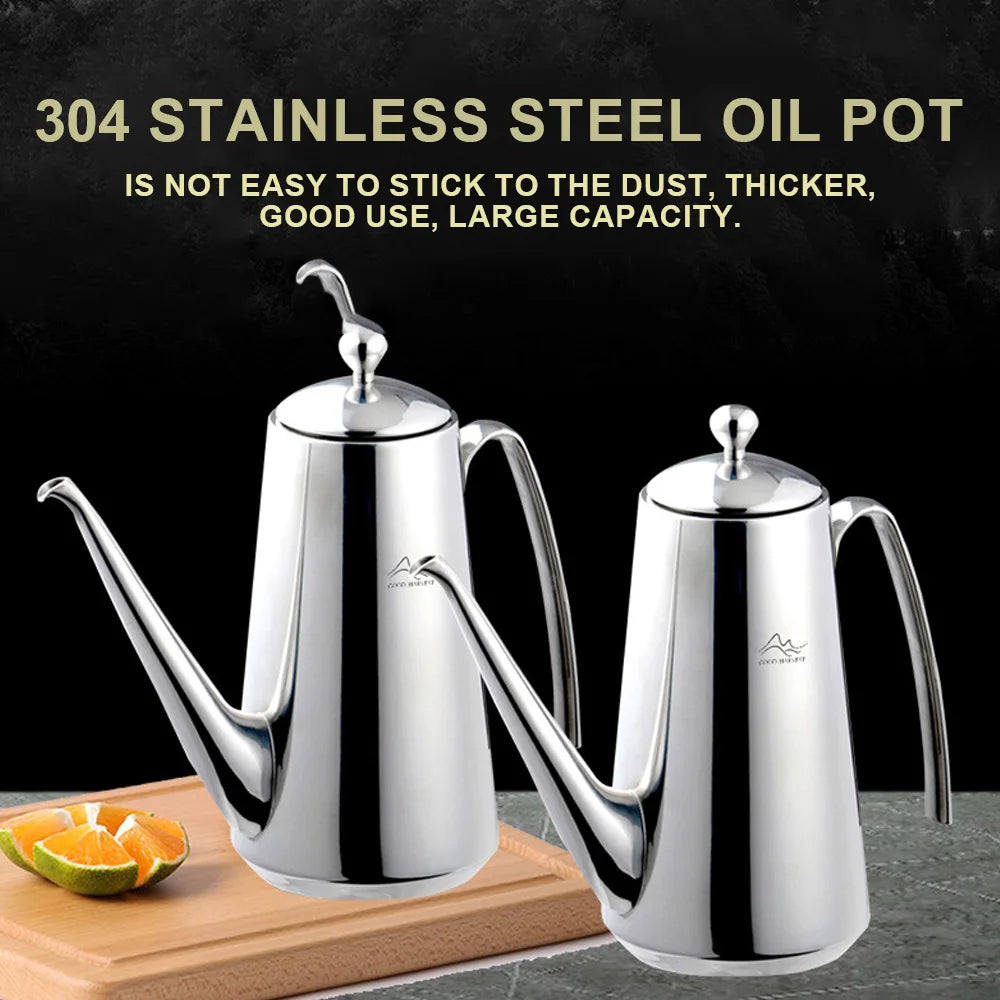 SUS304 Stainless Steel Oil Dispenser Bottle – Leakproof Cruet Oil Dispenser Bottle Axl