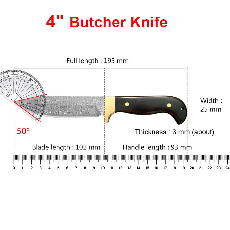VG10 Damascus Kitchen Knife – Ebony Handle | 10.2" Blade Damascus Kitchen Knife Axl