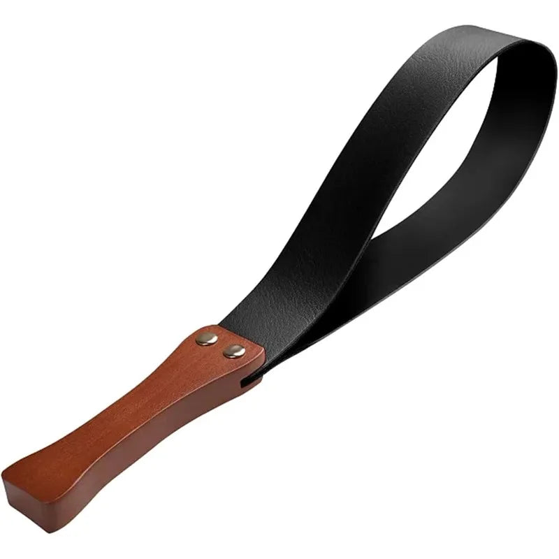 19" Leather Riding Crop – Anti-Slip Wooden Handle | Horse Whip Riding Crop Axl brown-1pcs