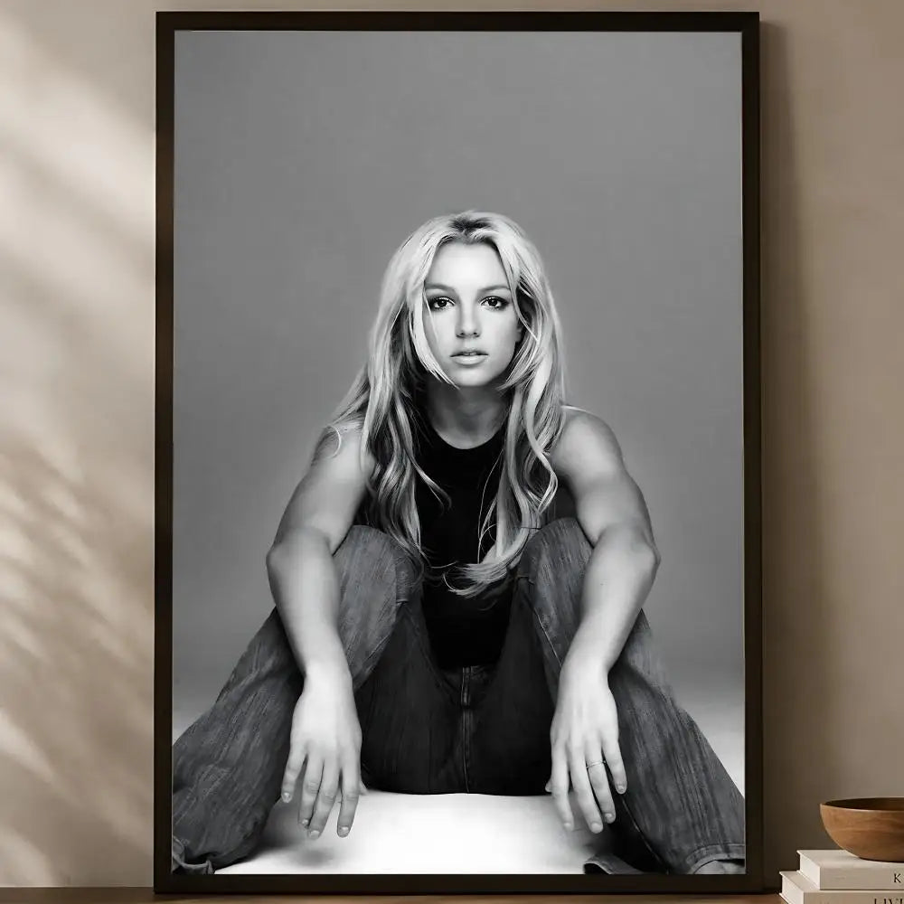 Britney Spears Album Wall Poster – Self-Stick HD Waterproof Art Wall Art Poster Axl White01 15X20cmNoframe