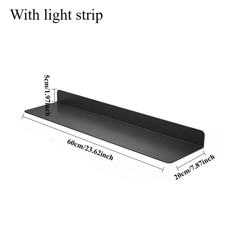 Nordic LED Wall Shelf – Double-Tier Metal Storage Rack Wall Storage Shelf Axl 60CM