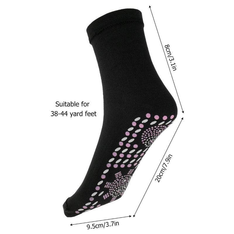 Tourmaline Self-Heating Foot Massage Socks | Unisex 1 Pair Therapeutic Massage Socks Axl