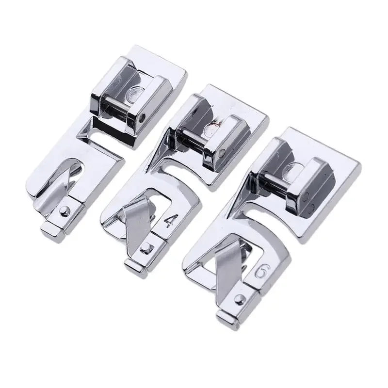 3mm 4mm 6mm Rolled Hem Presser Foot Set for Sewing Machines Presser Foot Set Axl 3pcs