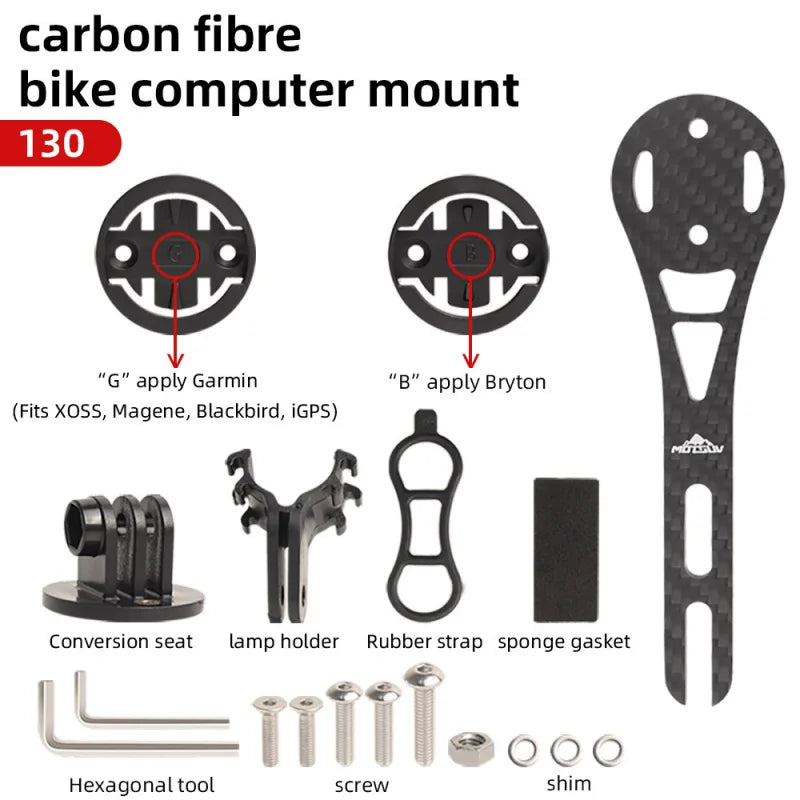 Carbon Fiber Bike Computer Mount – Handlebar Extension Bracket Bike Computer Mount Axl