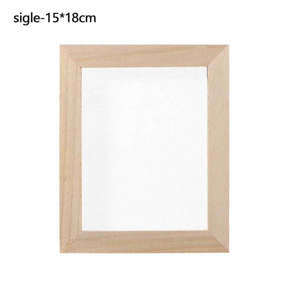 DIY Wood Paper Making Mould Frame – Multi-Size Mesh Screen Papermaking Mould Frame Axl sigle-15x18cm