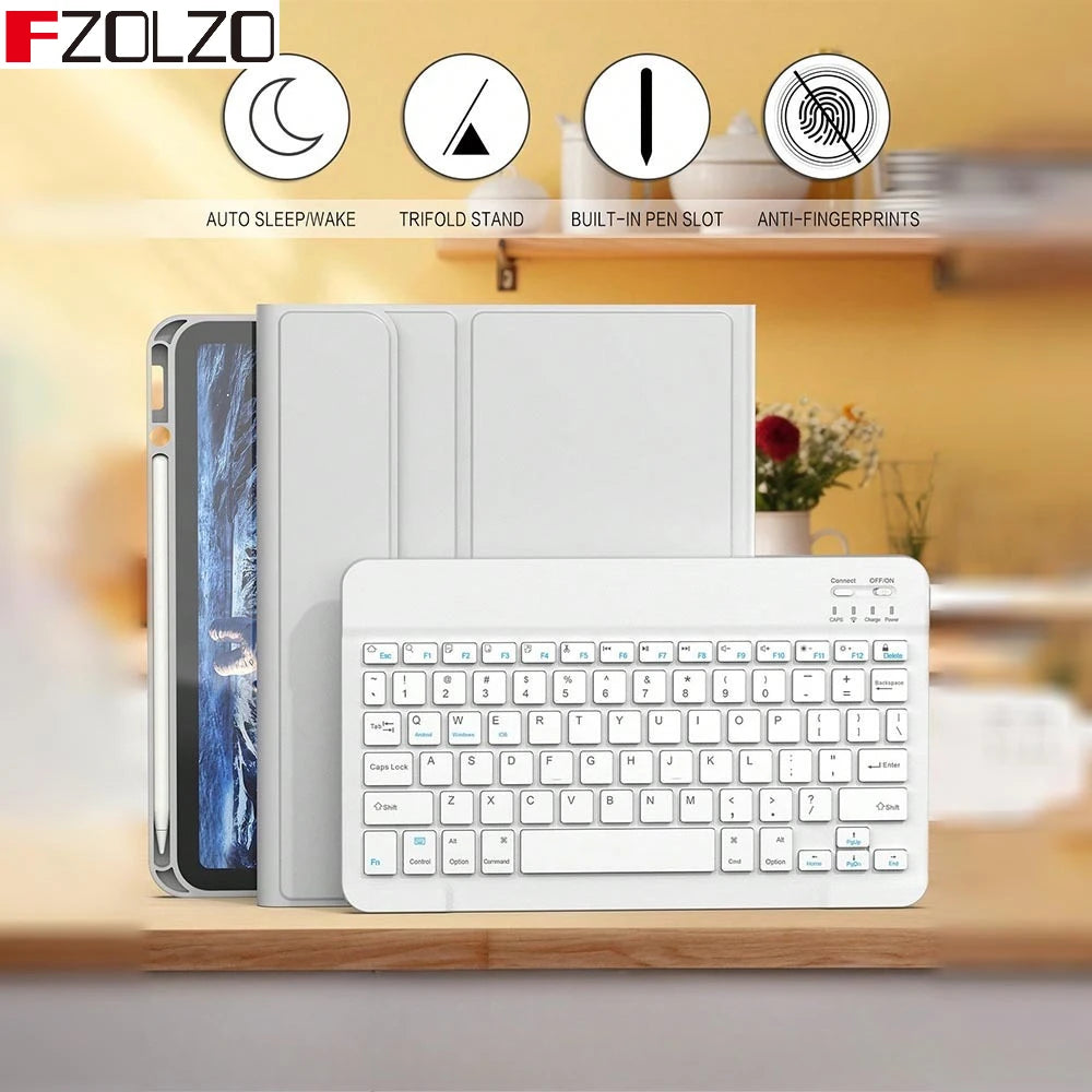Bluetooth Keyboard Case iPad Pro 11 / Air / 10th 11th Gen – Gray Tablet Keyboard Case Axl Keyboard in Case iPad Air (M3)