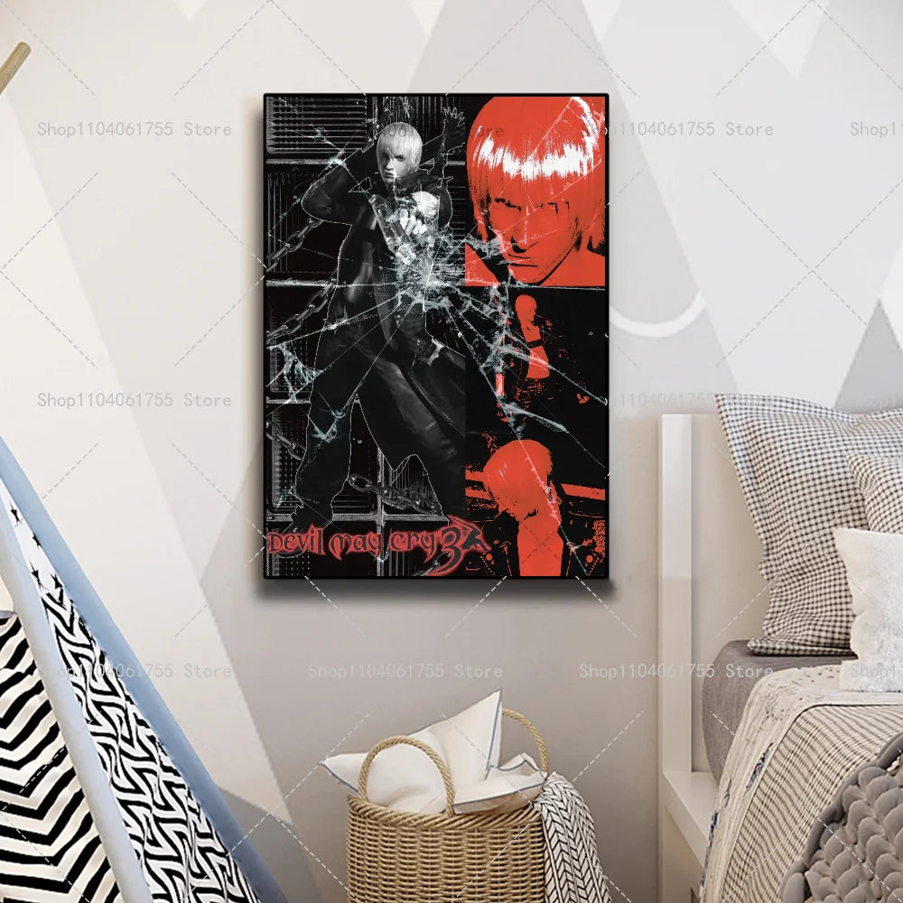 Devil May Cry Game Poster – Self-Adhesive Waterproof Wall Sticker Wall Art Poster Axl