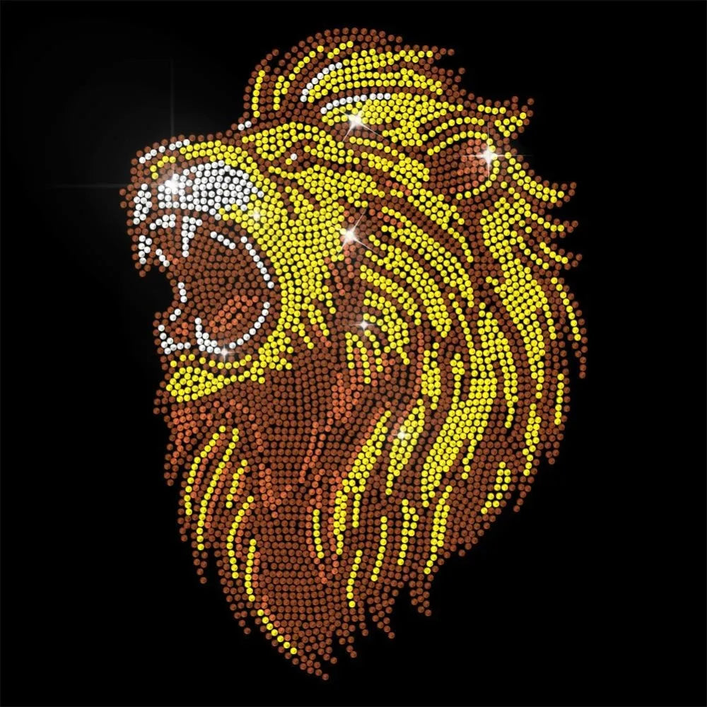 Lion Rhinestone Iron-On Applique Patch – Glass Crystal 29.7x21cm Iron-On Applique Patch Axl AECH04-17680