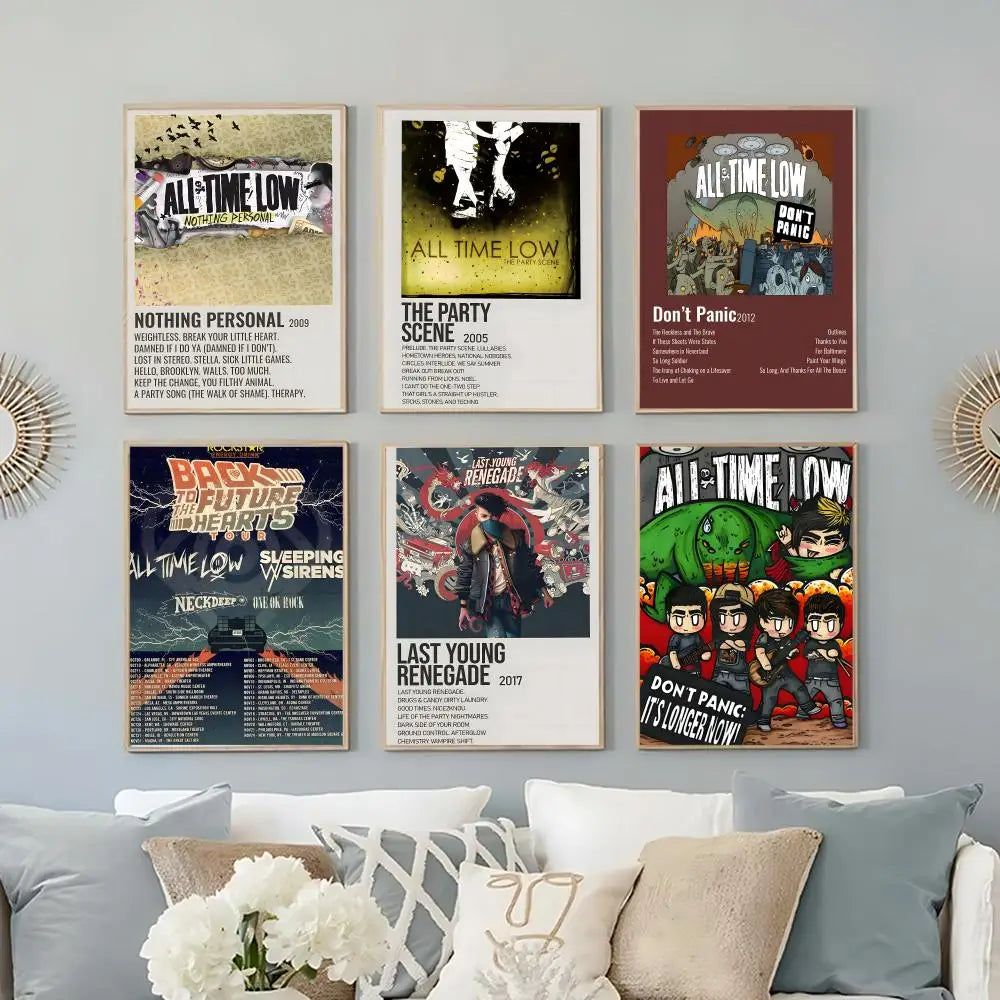 All Time Low Rock Band Poster – HD Self-Adhesive Waterproof Music Wall Poster Axl