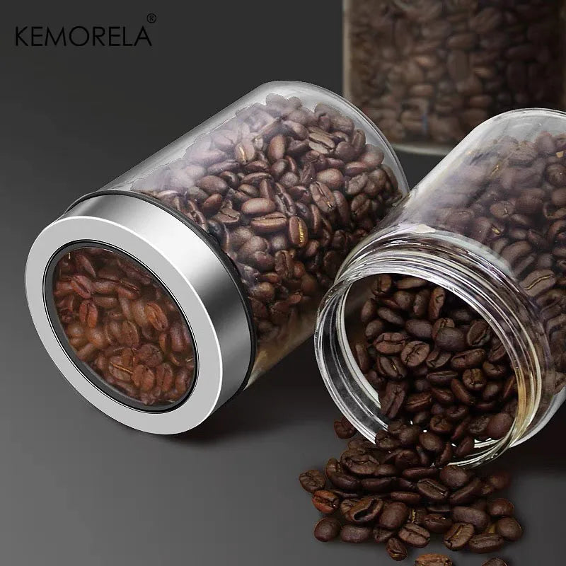 KEMORELA Glass Airtight Storage Jar – Coffee, Cereal & Snacks Glass Storage Jar Axl