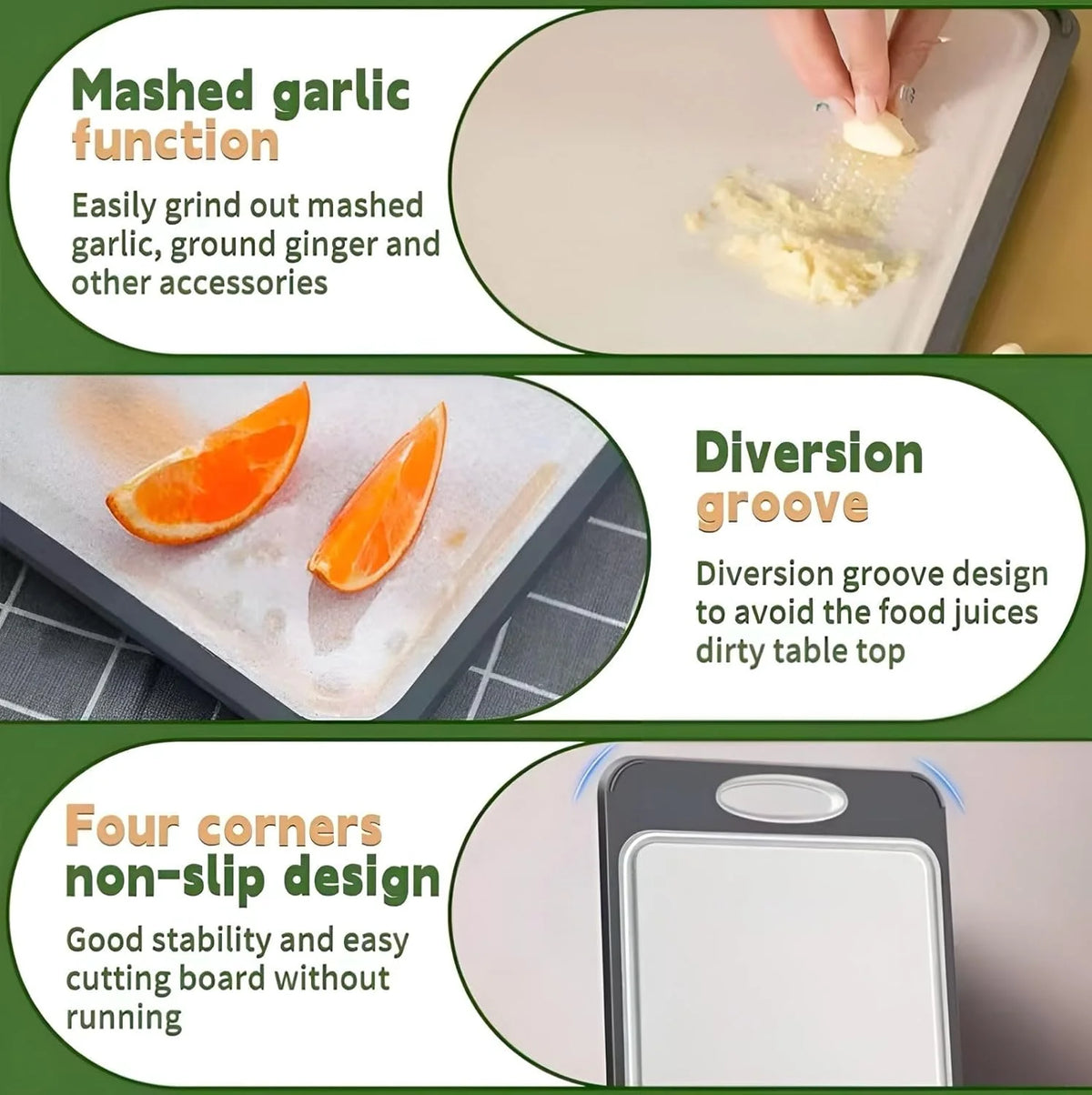 PLYS Double-Sided Stainless Steel Cutting Board – Anti-Slip Stainless Steel Cutting Board Axl