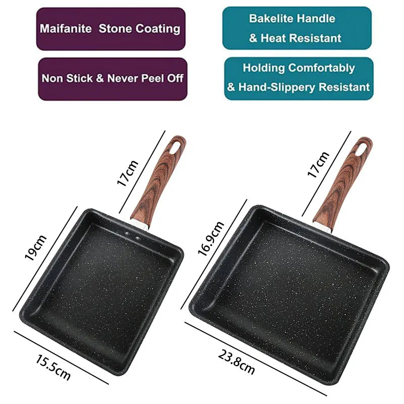 Nonstick Cast Iron Tamagoyaki Pan – Japanese Omelette Egg Pan Omelette Frying Pan Axl