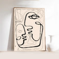 Minimalist Line Art Face Poster | Self-Adhesive Wall Decor Sticker Wall Art Poster Axl z2 10x15cm No Frame
