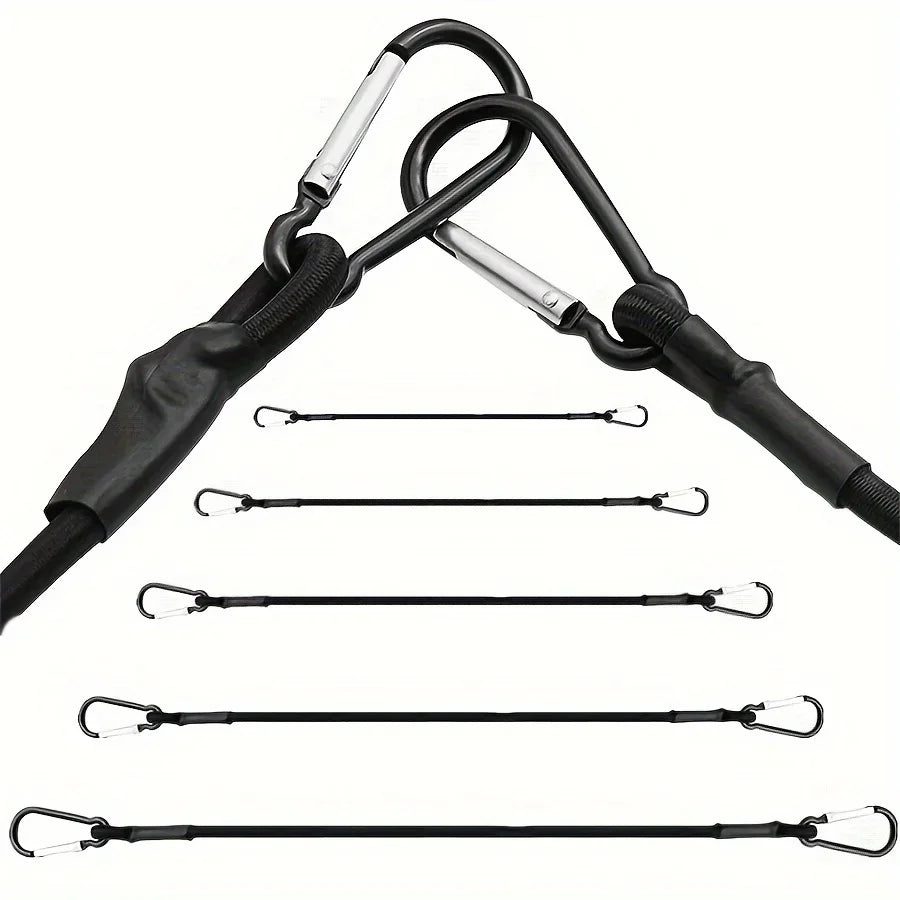 8mm Bungee Cords with Hooks | 30–150cm Elastic Tie Down Ropes Bungee Tie Down Cords Axl