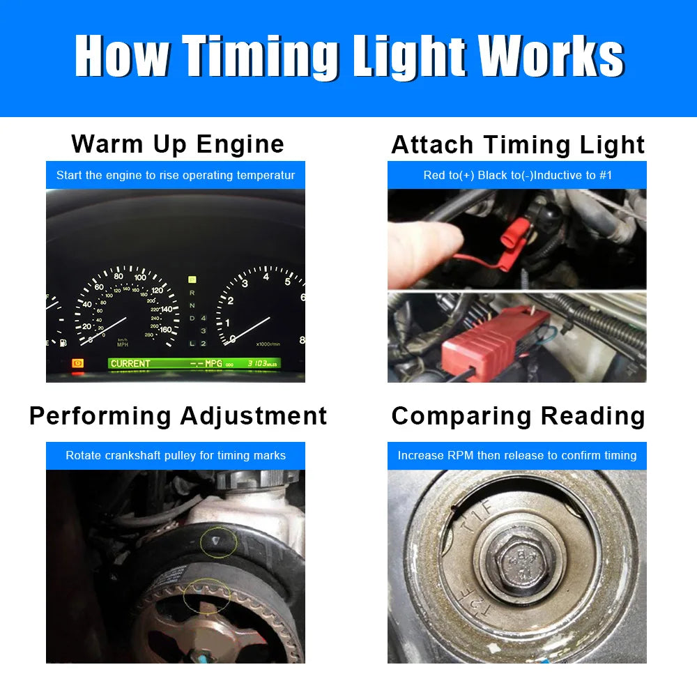 12V Inductive Ignition Timing Light – Car, Motorcycle & Marine Ignition Timing Light Axl