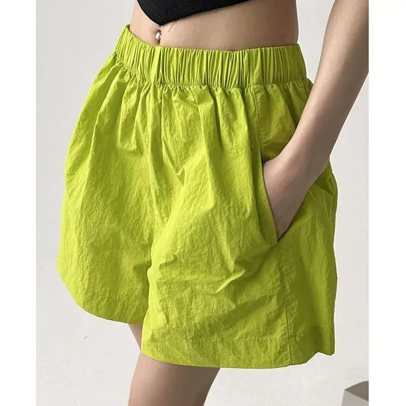 Women's Quick-Dry Wide Leg Beach Shorts – Elastic Waist S–2XL Women's Shorts Axl Green S