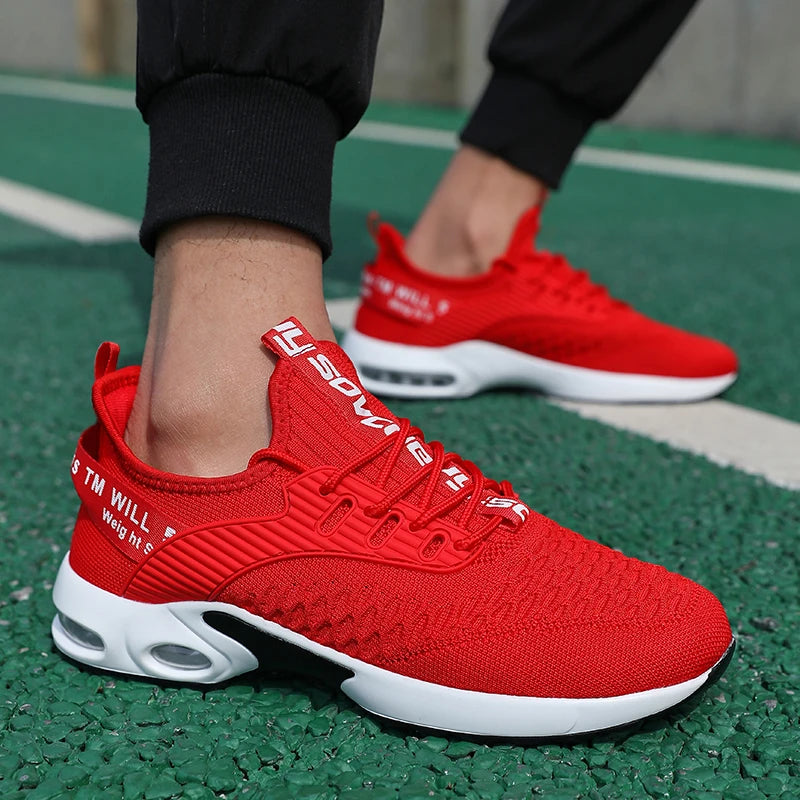 ZULIWAGN Men's Lightweight Breathable Sneakers | Sizes 39–45 Men's Casual Sneakers Axl Red 42