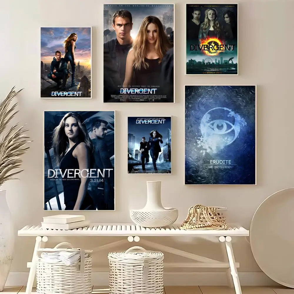 Divergent Movie Poster HD Self-Adhesive Waterproof Wall Art Movie Wall Poster Axl