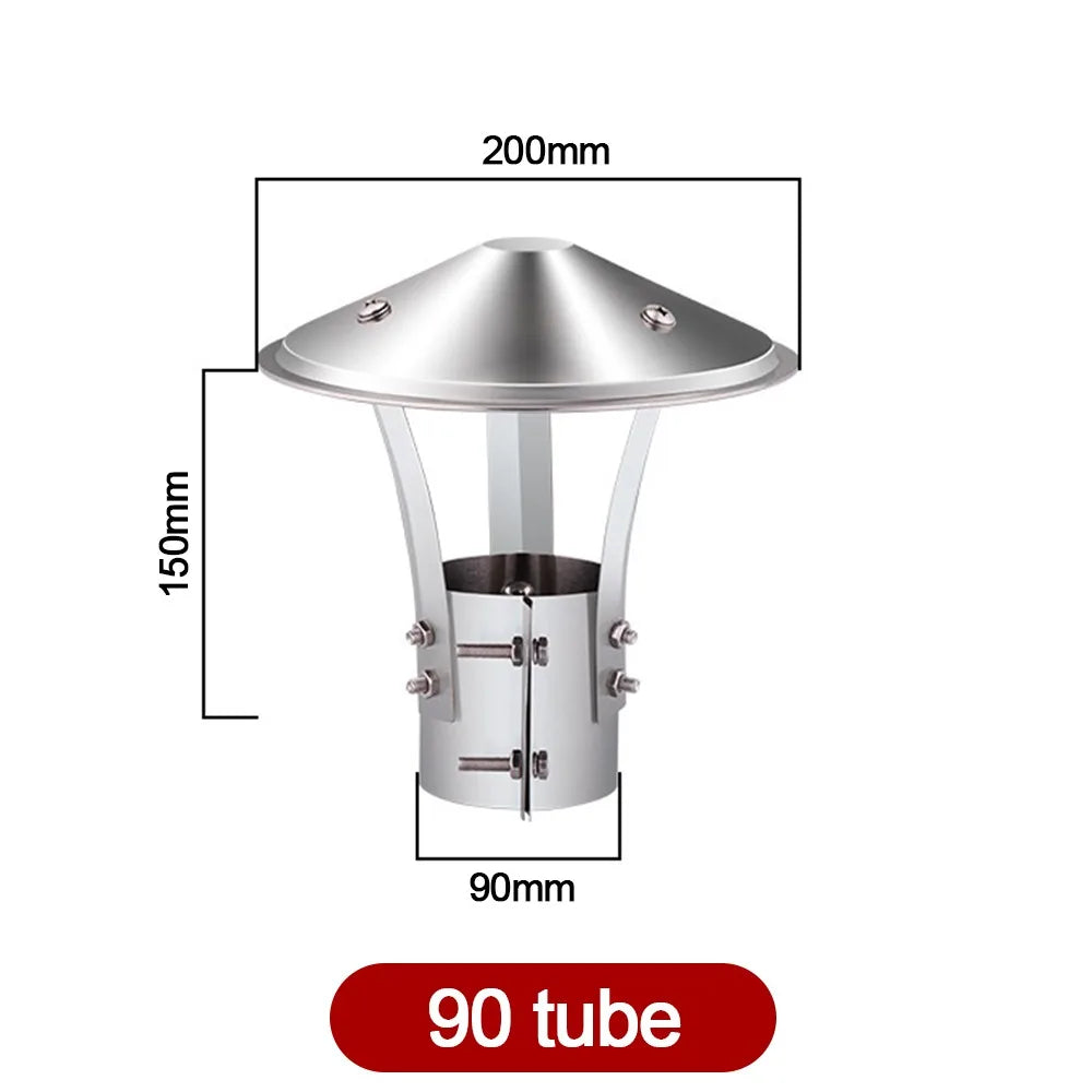 Stainless Steel Chimney Rain Cap 75–160mm | Drain Pipe Cover Chimney Rain Cap Axl 90 tube
