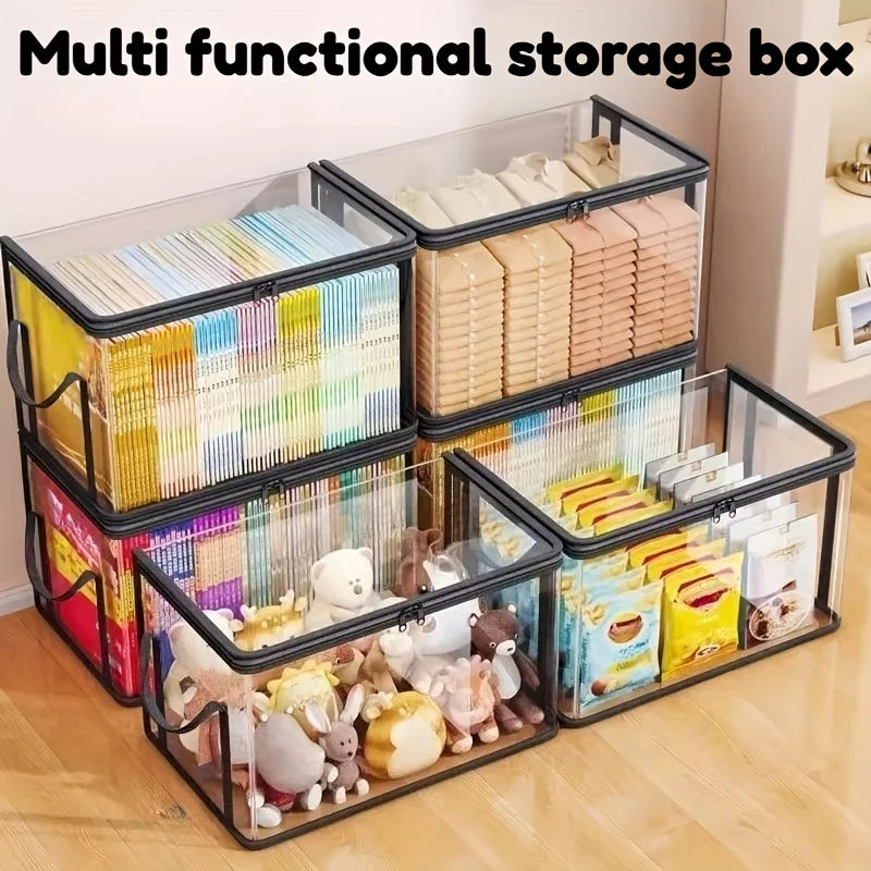 Transparent Flip-Top Storage Box – Large Plastic Organizer Bin Storage Organizer Bin Axl