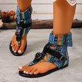 Women's Elegant Flat Sandals | Buckle Strap, Plus Size Available Women's Flat Sandals Axl 36 Blue