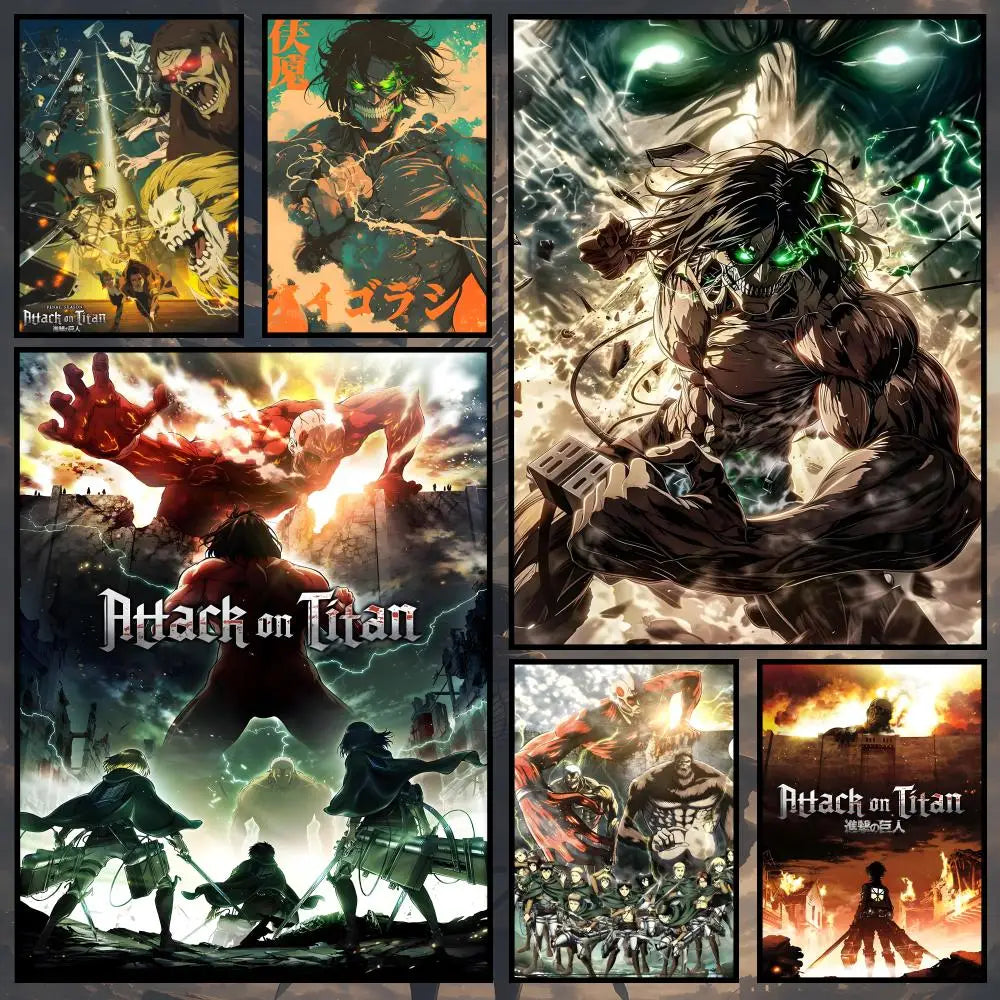 Attack on Titan Wall Poster – Waterproof PVC Peel & Stick HD Art Anime Wall Poster Axl