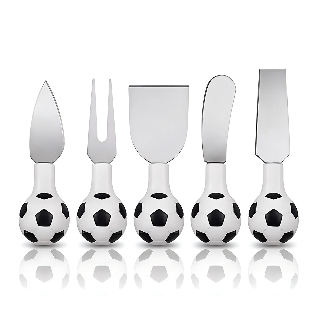 5-Piece Stainless Steel Cheese Knife Set – Fork & Spreader Cheese Knife Set Axl 5pcs knife C