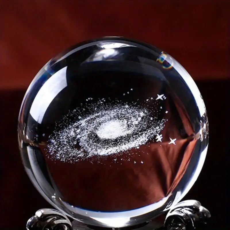3D Laser Engraved Galaxy Crystal Ball – 6cm Glass Sphere Decorative Glass Sphere Axl