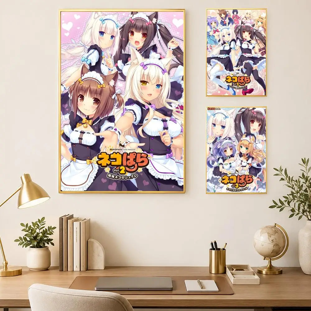 Nekopara Anime Self-Stick Wall Poster – HD Waterproof Décor Anime Wall Poster Axl
