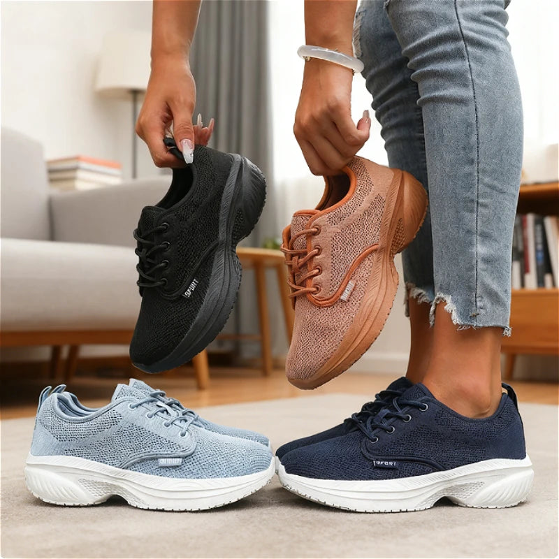 ZULIWAGN Women's Platform Sneakers – Breathable Wide Toe Shoe Platform Sneakers Axl