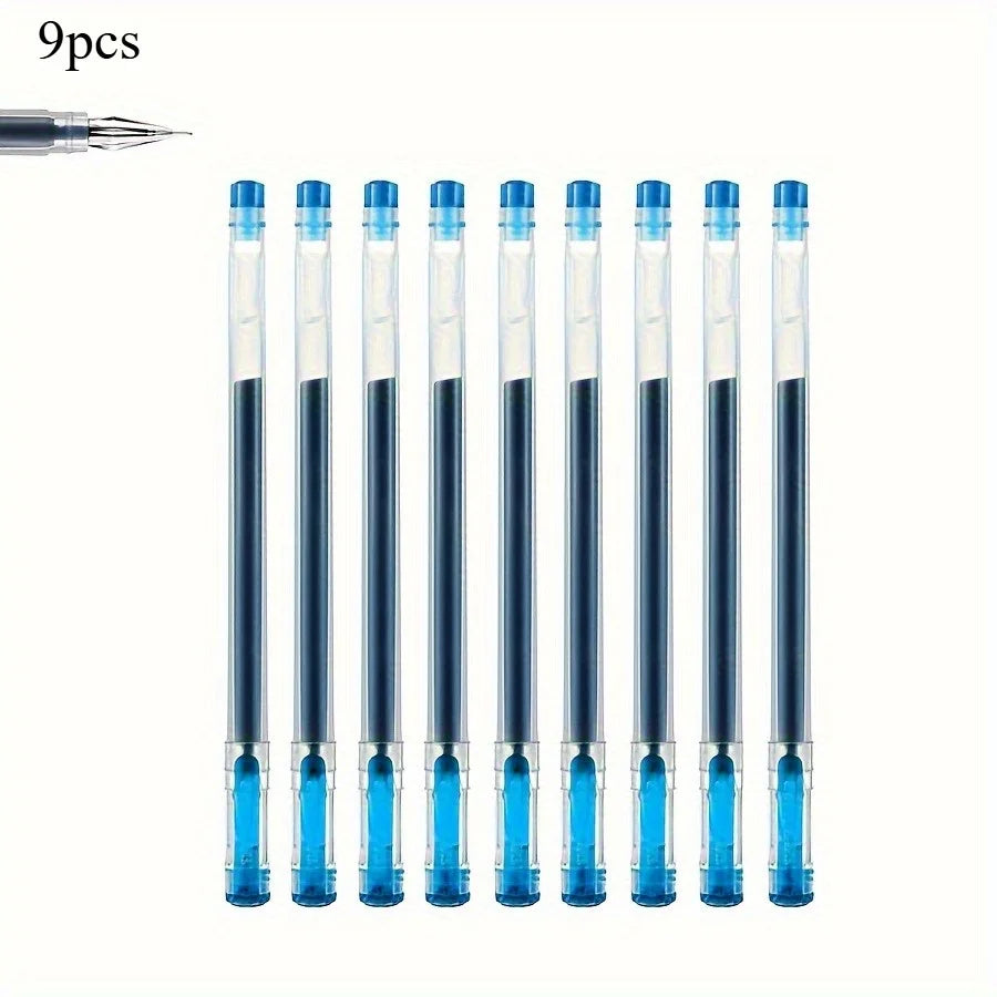 Diamond Tip Gel Pens 0.5mm – Quick-Dry, 9 or 27 Pack Gel Pen Set Axl Blue-9pcs