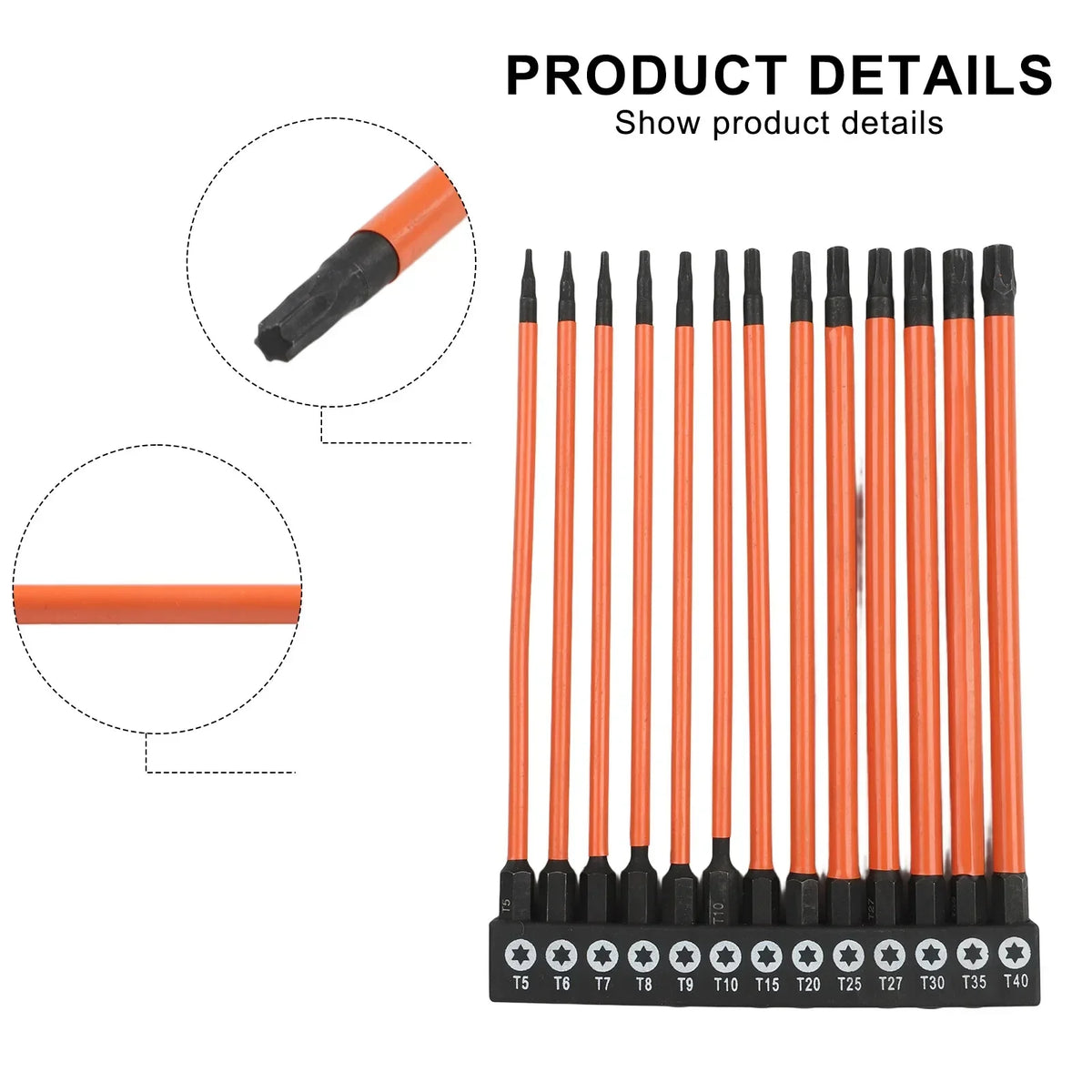 13-Pc Magnetic Torx Star Screwdriver Bits Set – 1/4" Hex Screwdriver Bit Set Axl