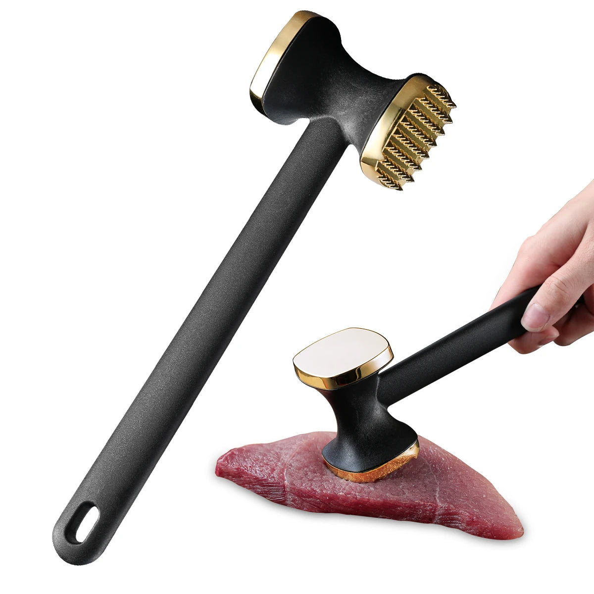 Double-Sided Zinc Alloy Meat Tenderizer Mallet | Ergonomic Meat Tenderizer Mallet Axl