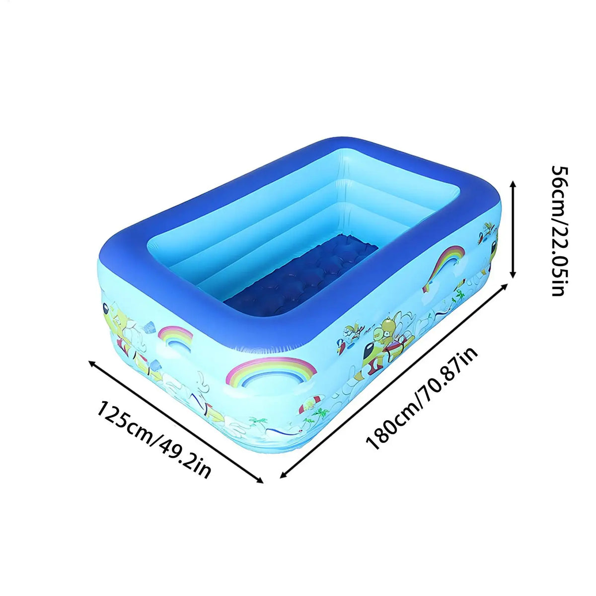 Rectangle Inflatable Kids Pool – Backyard PVC Swim Pool Inflatable Swimming Pool Axl