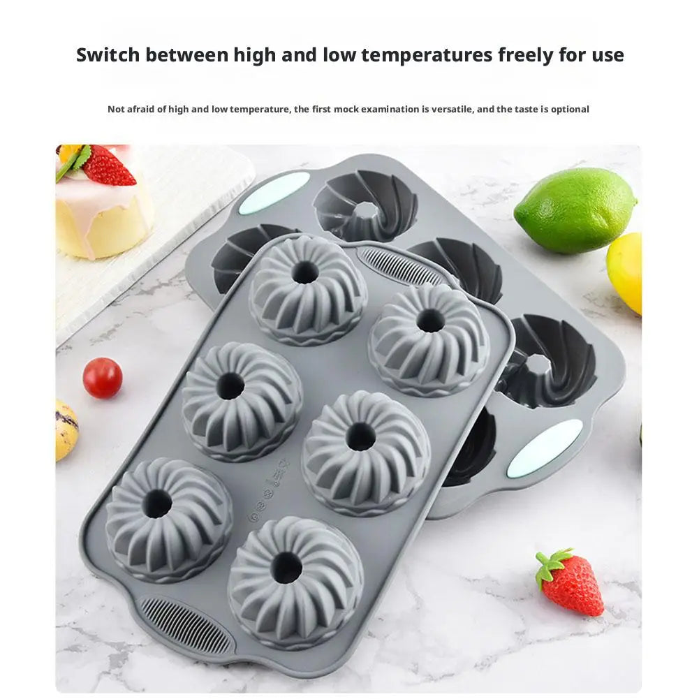 6-Cavity Silicone Donut Muffin Baking Mold – Non-Stick Pan Silicone Baking Mold Axl