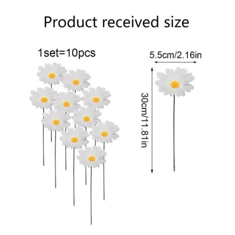 10-Pack Artificial Sunflower Garden Stakes – Outdoor Decor Artificial Garden Stakes Axl